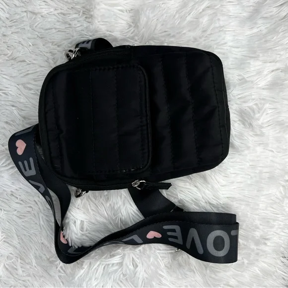 CYNTHIA ROWLEY Black Nylon Zelda Crossbody With Love Strap - Picture 5 of 16